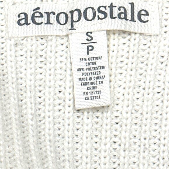 Aeropostale Cream Colored Beige Knit Cardigan Long Sleeve Sweater Size Small Pet - Picture 5 of 11